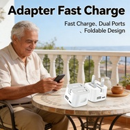 Power Adapter Fast Charger 2 In 1 Foldable Type-C USB A USB Tpye-C 35W