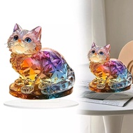 Elephants & Tree Of Life Statue 2d Flat Acrylic Figurine Table Home Desktop Decor Ornament U9i2