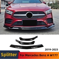 Front Bumper Lip Spoiler Splitter Decoration Trim Tuning Accessories For Mercedes Benz A Class W177 