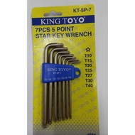 KING TOYO 7PCS 5 POINT KEY WRENCH SET
