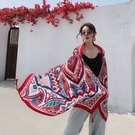 Vinh Hy Store Shawl with Brocade Pattern Wide 180x95cm