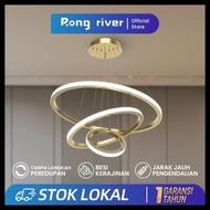 Rong River Lampu Gantung Led 3 Ring 3 Warna 60W Lampu Gantung Hias