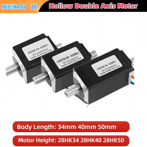 NEMA 11 28HK34 28HK40 28HK50 SMT Machine 28 Hollow Dual Axis Stepper Motor M5 Thread Micro Vacuum Su
