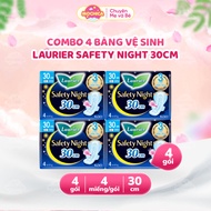[COMBO 4] Laurier Safety Night Super Safe Night Sanitary Napkin 30cm 4 pieces - Mochica