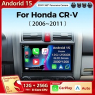 Android 15 Car Radio For Honda CR-V 3 RE CRV 2007-2011 Carplay Android Auto Qualcomm Car Stereo Mult