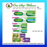 POLIDENT KRIM PELEKAT GIGI PALSU (FRESH MINT / FLAVOUR FREE / POWER MAX) 20G / 40G / 60G/ 70G