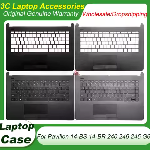New US Keyboard For HP Pavilion 14-BS 14-BR 240 G6 246 245 G6 TPN-Q186 Laptop Palmrest Top Case with