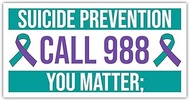 BAVAHA 988 Suicide Prevention Bumper Sticker Suicide Prevention Bumper Sticker Suicide Prevention Aw