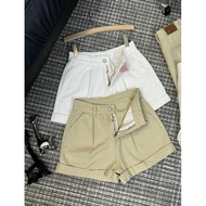 [ K-JEANS ] Women's 5p white/beige pleated Short jeans (code L002 )