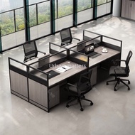 Modern Office Workstation Desk 2/4/6 Seater | Meja Pejabat L Shape Cubicle Partition Staff Computer 