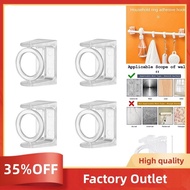 Curtain Rod Hooks Holder Punch-Free Self Adhesive Clothes Rail Bracket Clamp Shower Curtain Hanging Rod Holders Factory Outlet