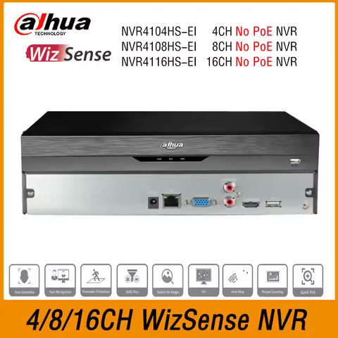 Dahua NVR4104HS-EI NVR4108HS-EI NVR4116HS-EI 4/8/16CH Compact 1U 1HDD WizSense Network Video Recorde