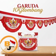 Indonesian Garuda flag with 10 waves, 900cm long, 60cm wide