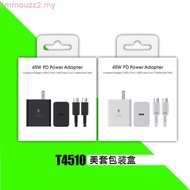 Original Samsung 45W UK PD Adaptive Charger Super Fast Charging 2.0 1M 5A USB Type C To Type C Cable