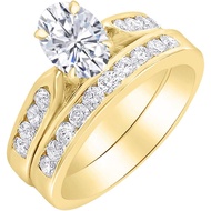 Houston Diamond District 1 to 6 Carat Oval Shape LAB GROWN Diamond Wedding Bridal Set (AAAA Heirloom