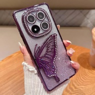 Vỏ con bướm cát lún sang trọng cho Xiaomi 14t Redmi Note 14 Pro Plus 13 14t Note 14 13 Pro Plus màu