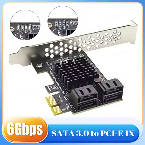 4 Port SATA 3.0 PCIe Card 6Gbps SATA 3.0 to PCI-E 1X Controller Card PCI Express Adapter Add On Card