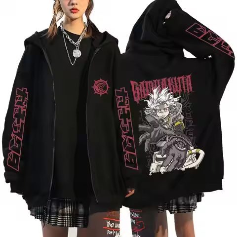 Anime Gachiakuta Rudo Graphic Zipper Hoodie Men Women Casual Oversized Zip Up Jacket Coat Male Carto