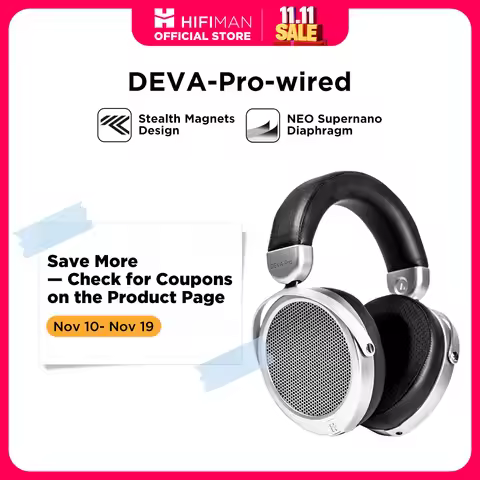HIFIMAN Deva-Pro Over-Ear Open-Back Planar Magnetic Headphone with Stealth Magnets-Wired Version