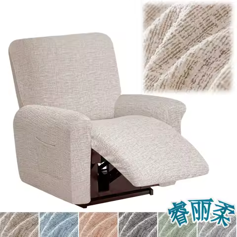 Chenille Recliner Chair Cover Slipcovers 1 Seater Heavy-duty Linen Stretch Washable Recliner Chair P