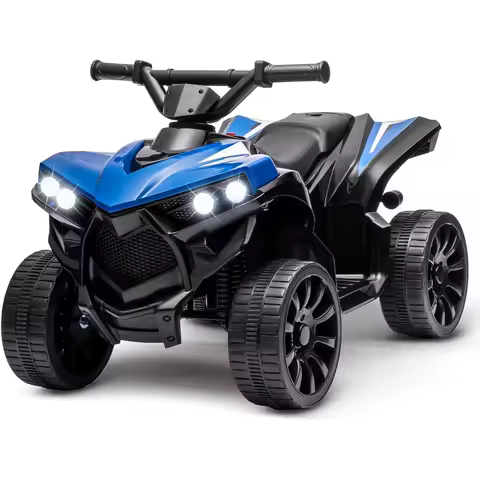 6V Ride On Toys 4-Wheeler Quad ATV Electric Car for Kids 1.8MPH Max Speed, Treaded Tires, Rubber Han