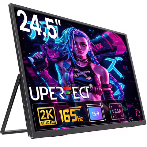 UPERFECT 24.5" 2K Portable Monitor 165Hz Gaming Display With 105%sRGB VESA Mount External Second Scr