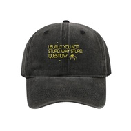 Rescue plan funny dialogue: Alien creature washed cotton printed baseball cap, unisex retro vintage 