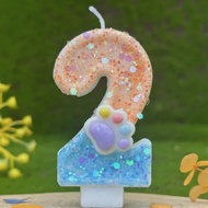 Dog Paw 0-9 Number Birthday Candles Cake Party Decoration Cake Topper Birthday Celebration Wedding C