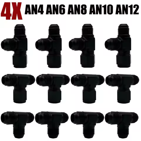 4X 4AN 6AN 8AN 10AN 12AN Hose Tee Connector Fitting Male To Male Female Tee On Side Thread Fitting A