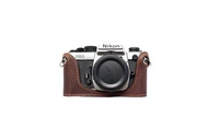Handmade Genuine Real Leather Half Camera Case Bag Cover for Nikon FM2 FM FM2n FE FE2 Dark Brown