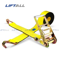 สายรัดของ Lift All สำหรับรถบรรทุกขนาดใหญ่ รัดน้ำหนัก 12 ตัน พร้อมตะขอ J-Hook (สายรัดโพลีเอสเตอร์)