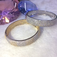 Silver plated+russian stones bangle