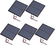 QUARKZMAN Pack of 5 3 V 0.63 W 210 mA Mini Solar Panels Small Polycrystalline Solar Panel with 2 Cab