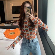 เสื้อกั๊กสั้น ลำลอง ซีทรูแขนยาว ลายสดใส คิวท์สุดๆ เสื้อซีทรู แขนยาว ทรงสวย เสื้อผ้าแฟชั่น ราคาถูก