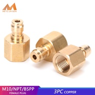 Wholesale 3pcs M10x1 NPT BSPP Copper Quick Coupler Fitting Air Refilling Adapter 8MM Air Pump Part