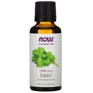Now Foods, Essential Oils  Basil, 1 fl oz (30 ml) Ocimum Basilicum Minyak Oil Pati Selasih IMP
