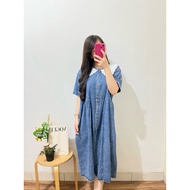 Beya Dress JDP by Theverrable DRESS DENIM/DRESS BUSUI BUMIL/DENIM BKK/DENIM PREMIUM/COLLAR DENIM DRE