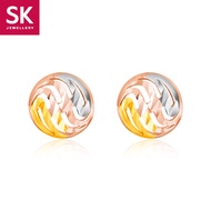 SK Jewellery Tricolour Waves 14K Gold Loca Earrings
