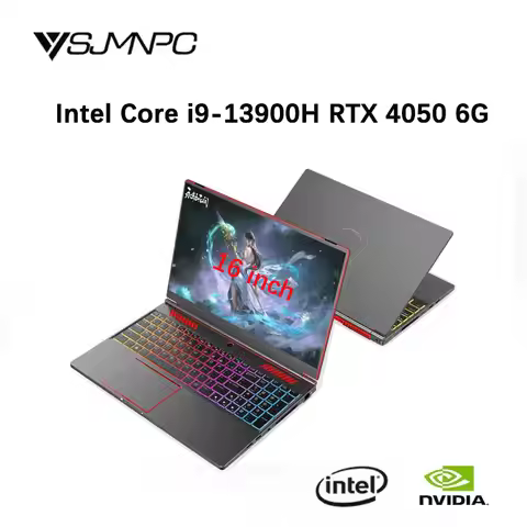 YSJMNPC Gaming Laptop Computer Intel Core i9-13900H NVIDIA RTX 4050 6G 16 Inch IPS 2*DDR5 MAX 64GB 2
