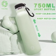 Saveme- Fjbottle - 750Ml Soft Color Stainless Steel Sports Tumbler Drinking Bottle with Carabiner - 