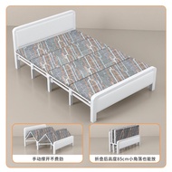 Metal Bed Frame Single Foldable Bed Single Folding Bed H Delivery To SG ousehold Double Bed Thickened Reinforced Iron Single Noon Break Bed Simple 单人床