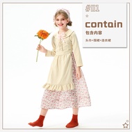 Halloween Childrens Costumes: European And American Country Style Farm Maid Floral Dress Girl Wolf G