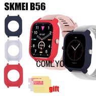 For SKMEI B56 Smart Watch Case Protective Bumper Half Cover Silicone Soft Screen Protector film