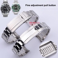 ○☏ สายนาฬิกาสำหรับ Rolex SUBMARINER DAYTONA Fine-Tuning Pull Button Clasp สายนาฬิกาอุปกรณ์เสริมผู้ชายนาฬิกาสแตนเลสสร้อยข้อมือ