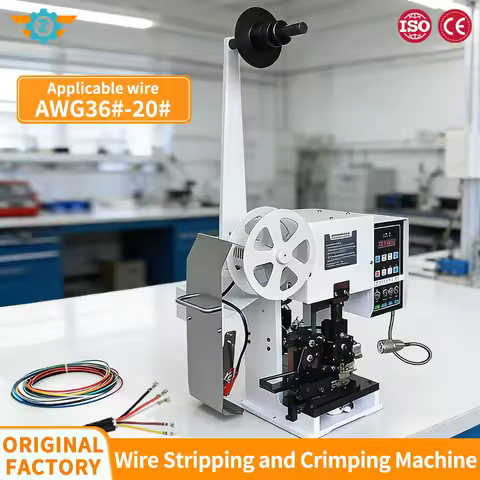 Automatic High Precision Cable Terminal Striping Crimping Machine for AWG36-AWG20 with Integrated Ho