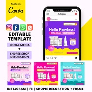 Shopee Shop Decoration , Shopee frame, Instagram Template, Facebook Template, Social Media Post made