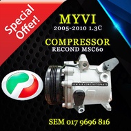 PERODUA MYVI OLD MODEL 2005 - 2010 YEAR 1.3CC RECOND MSC60 COMPRESSOR/ KOMPRESOR (CAR AIRCOND SYSTEM