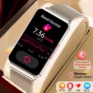 Blood Glucose Meter Smart Watch 2023 New Ladies Fashion Watch Blood Glucose Temperature Monitoring Health Smartwatch Men ECG+PPG