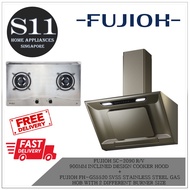 FUJIOH SC-2090 R/V  900MM INCLINED DESIGN COOKER HOOD  +  FUJIOH FH-GS6520 SVSS STAINLESS STEEL GAS HOB  WITH 2 DIFFERENT BURNER SIZE BUNDLE DEAL