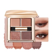 Warm Rosy Brown Eyeshadow Palette, 4-Shade Neutral Nude Matte & Shimmer Eye Makeup for Soft Glam & R